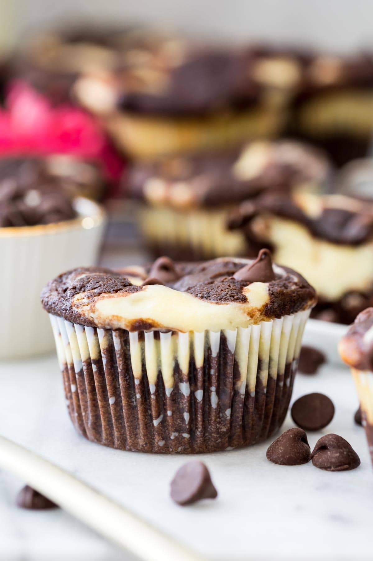 Chocolate Cheesecake Muffins